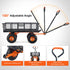 Dump Cart, Metal Garden Dump Cart with Easy to Assemble Frame, Dump Wagon with 2-in-1 Convertible Handle, Utility Wheelbarrow 399kg Capacity, 25.4cm Tires