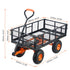 Dump Cart, Metal Garden Dump Cart with Easy to Assemble Frame, Dump Wagon with 2-in-1 Convertible Handle, Utility Wheelbarrow 399kg Capacity, 25.4cm Tires