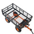 Dump Cart, Metal Garden Dump Cart with Easy to Assemble Frame, Dump Wagon with 2-in-1 Convertible Handle, Utility Wheelbarrow 399kg Capacity, 25.4cm Tires