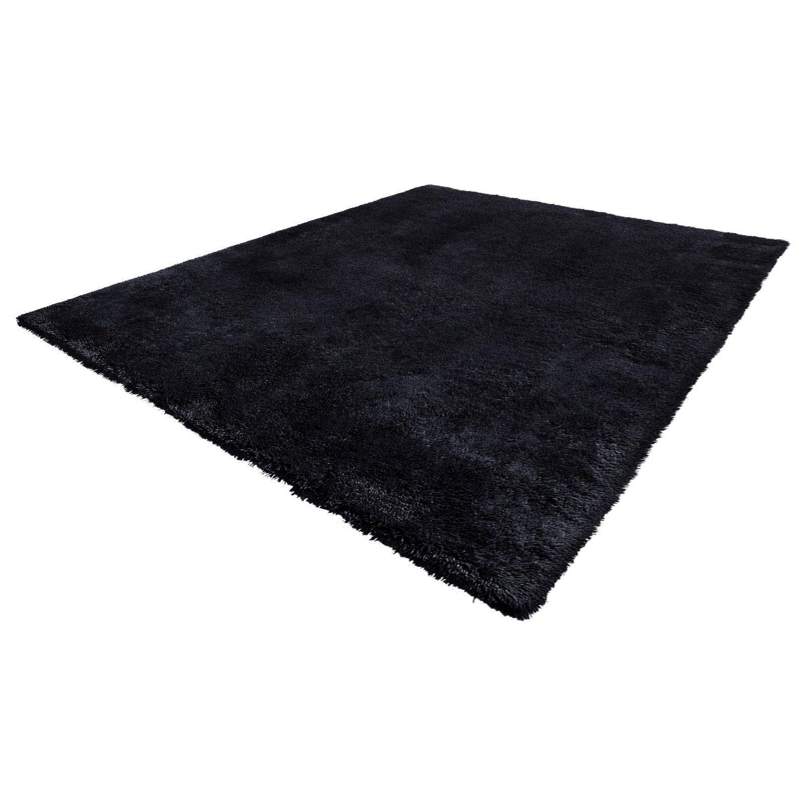 Indoor Plush Area Rugs, 2.44 x 3.05m Soft Plush Carpet, Furry Shag Area Rugs for Living Room, Bedroom, Sunroom, Modern Home Decor Aesthetic, Non-Shedding, Non-Woven, Slip-Resistant, Black