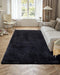Indoor Plush Area Rugs, 2.44 x 3.05m Soft Plush Carpet, Furry Shag Area Rugs for Living Room, Bedroom, Sunroom, Modern Home Decor Aesthetic, Non-Shedding, Non-Woven, Slip-Resistant, Black
