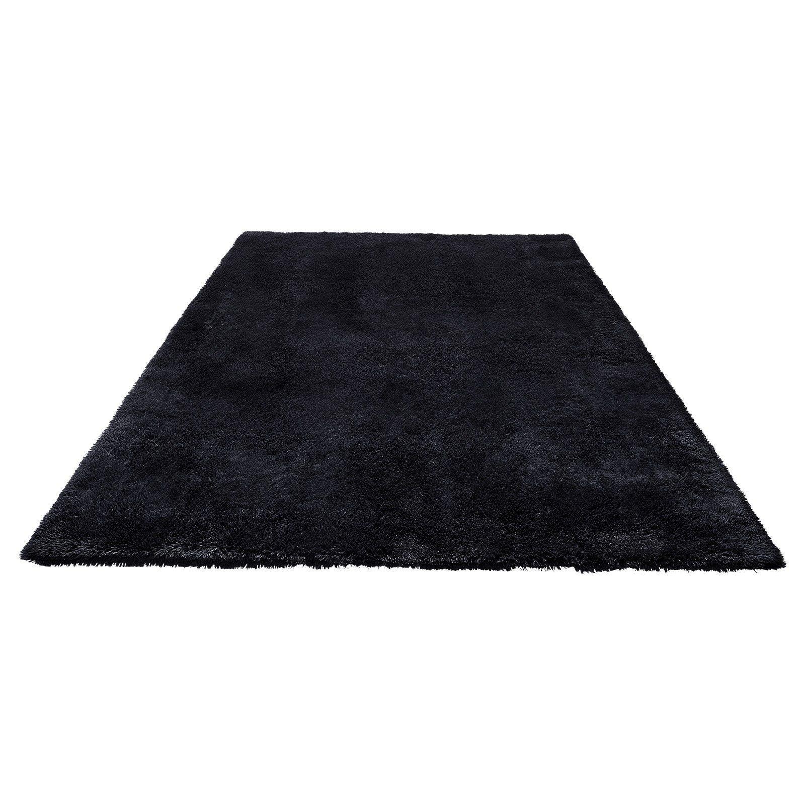 Indoor Plush Area Rugs, 2.44 x 3.05m Soft Plush Carpet, Furry Shag Area Rugs for Living Room, Bedroom, Sunroom, Modern Home Decor Aesthetic, Non-Shedding, Non-Woven, Slip-Resistant, Black