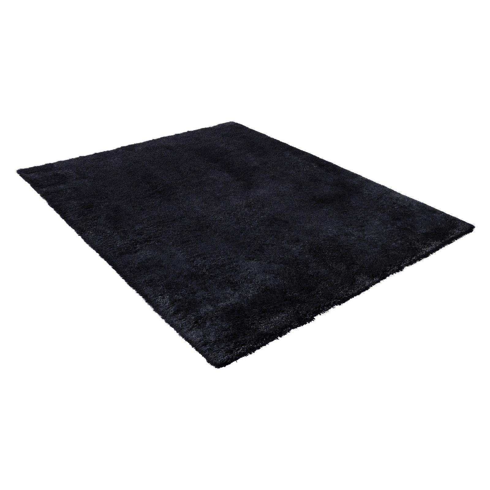 Indoor Plush Area Rugs, 2.44 x 3.05m Soft Plush Carpet, Furry Shag Area Rugs for Living Room, Bedroom, Sunroom, Modern Home Decor Aesthetic, Non-Shedding, Non-Woven, Slip-Resistant, Black