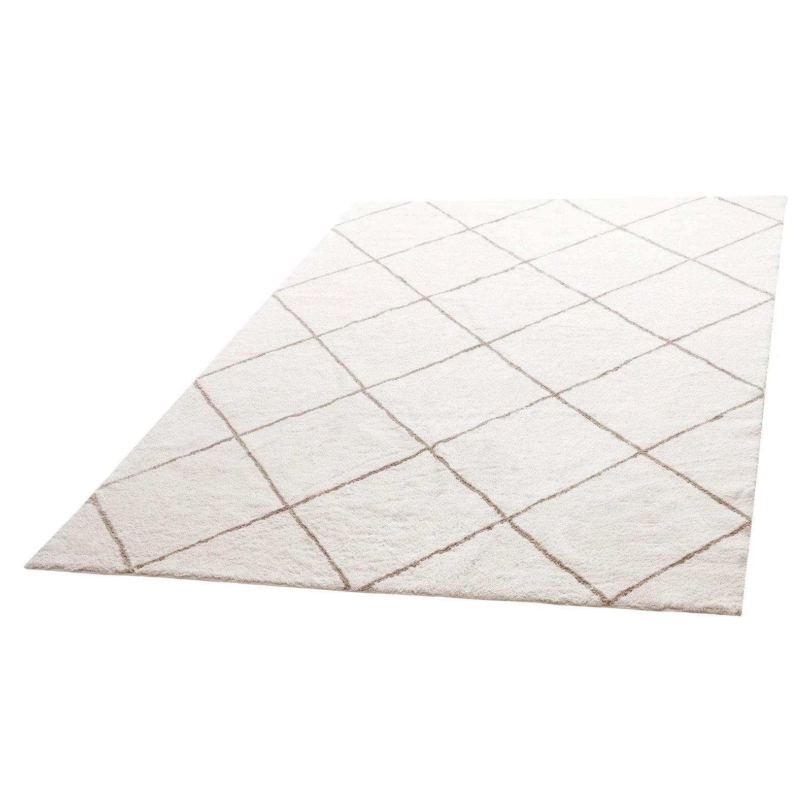 Indoor Plush Area Rugs, 2.44 x 3.05m Plush Carpet, Area Rugs Furry with Long Plushs Pile, Thick & Durable High-Pile Rug for High-Traffic Areas, Bedroom, Non-Shedding & Non-Slip Backing, Beige