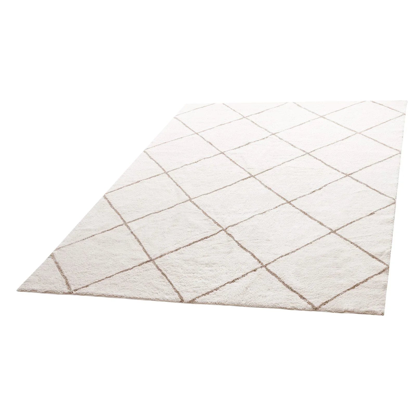 Indoor Plush Area Rugs, 2.44 x 3.05m Plush Carpet, Area Rugs Furry with Long Plushs Pile, Thick & Durable High-Pile Rug for High-Traffic Areas, Bedroom, Non-Shedding & Non-Slip Backing, Beige
