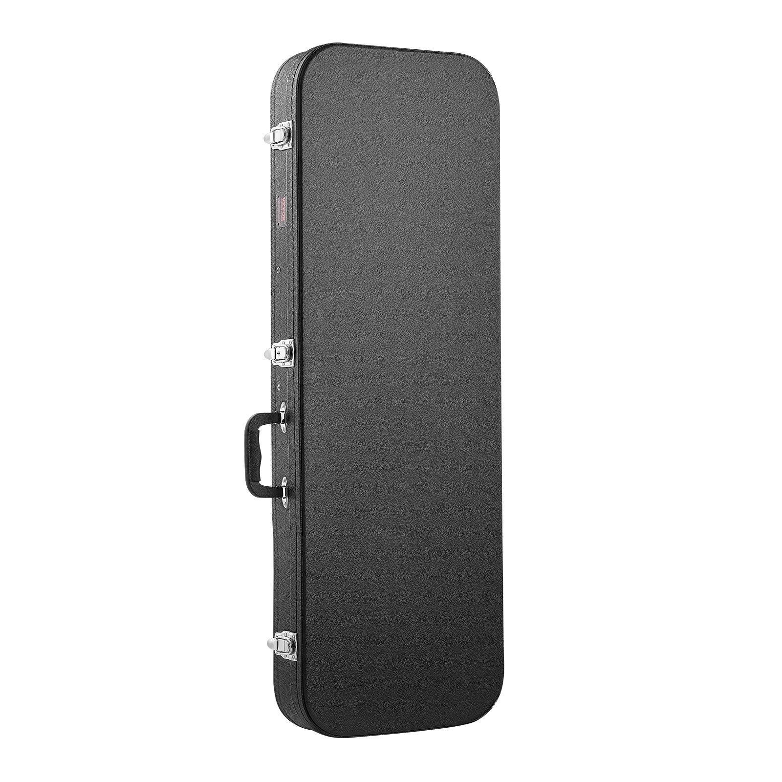Electric Guitar Hard Case, 1095 mm Rectangular Guitar Hard Case, With Lock Latch Keys Handle, PVC Padding Soft Lining Water-Resistant Hard Shell Guitar Cases, for 990 mm Electric Guitars, Black