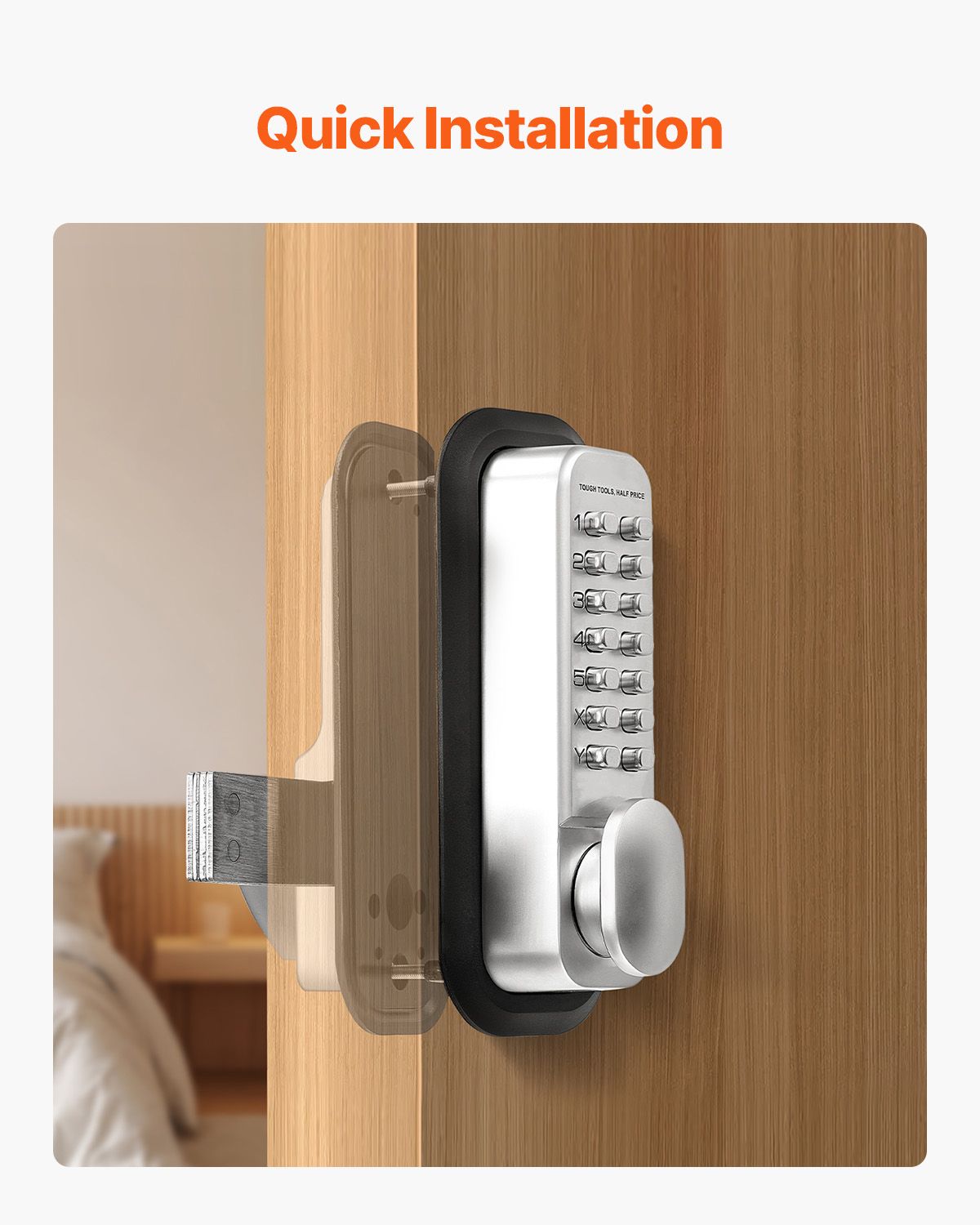 14-Key Mechanical Keypad Door Lock Adjustable Thumb Knob Zinc Alloy Waterproof