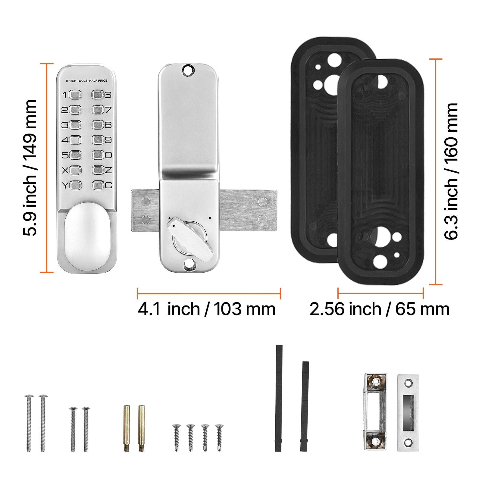 14-Key Mechanical Keypad Door Lock Adjustable Thumb Knob Zinc Alloy Waterproof