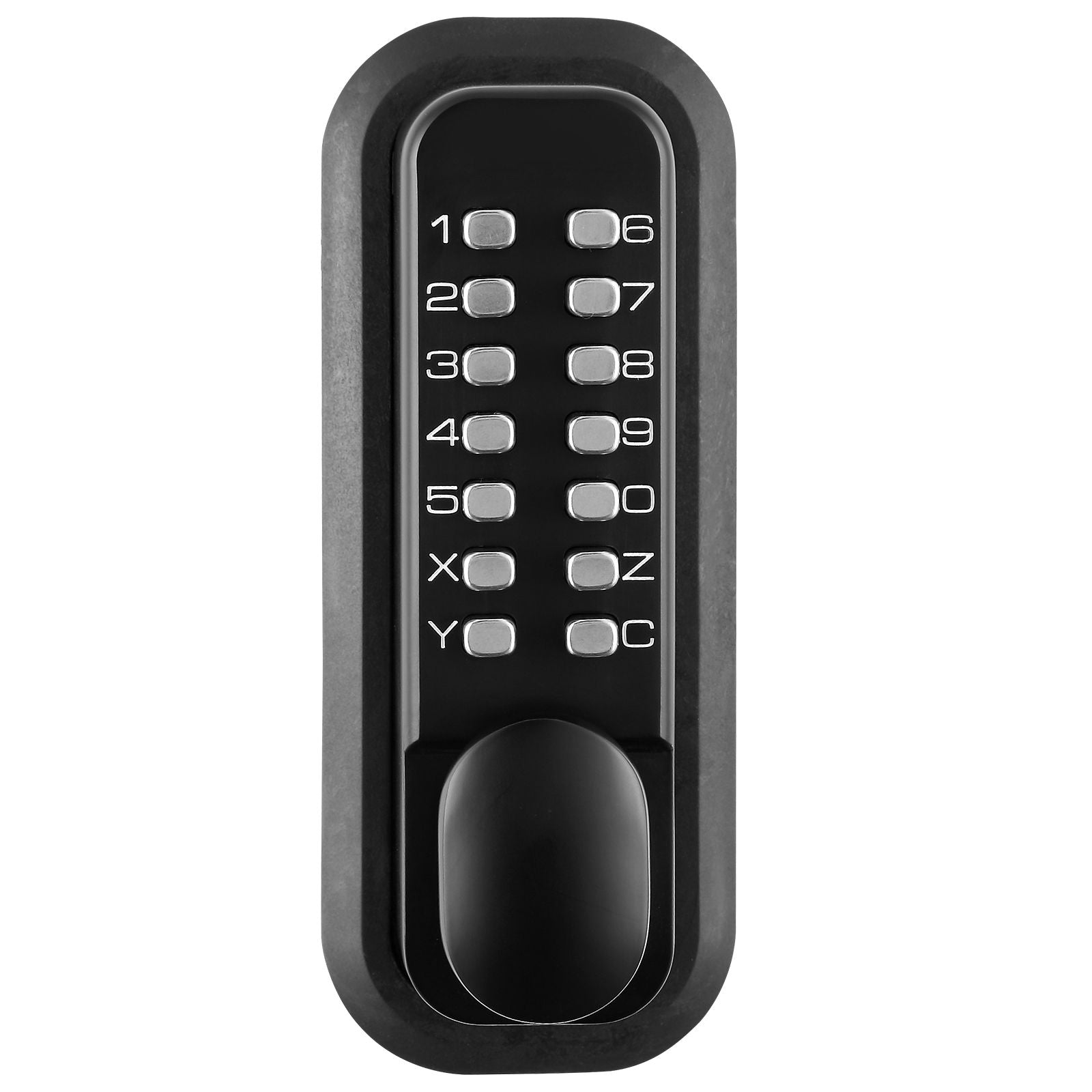 Mechanical Keyless Entry Door Lock, 14 Digit Keypad, Water-proof Zinc Alloy, Outdoor Gate Door Locks Set with Surface-mounted Latch, Keypad and Knob, Easy to Install, for Garden, Garage, Yard