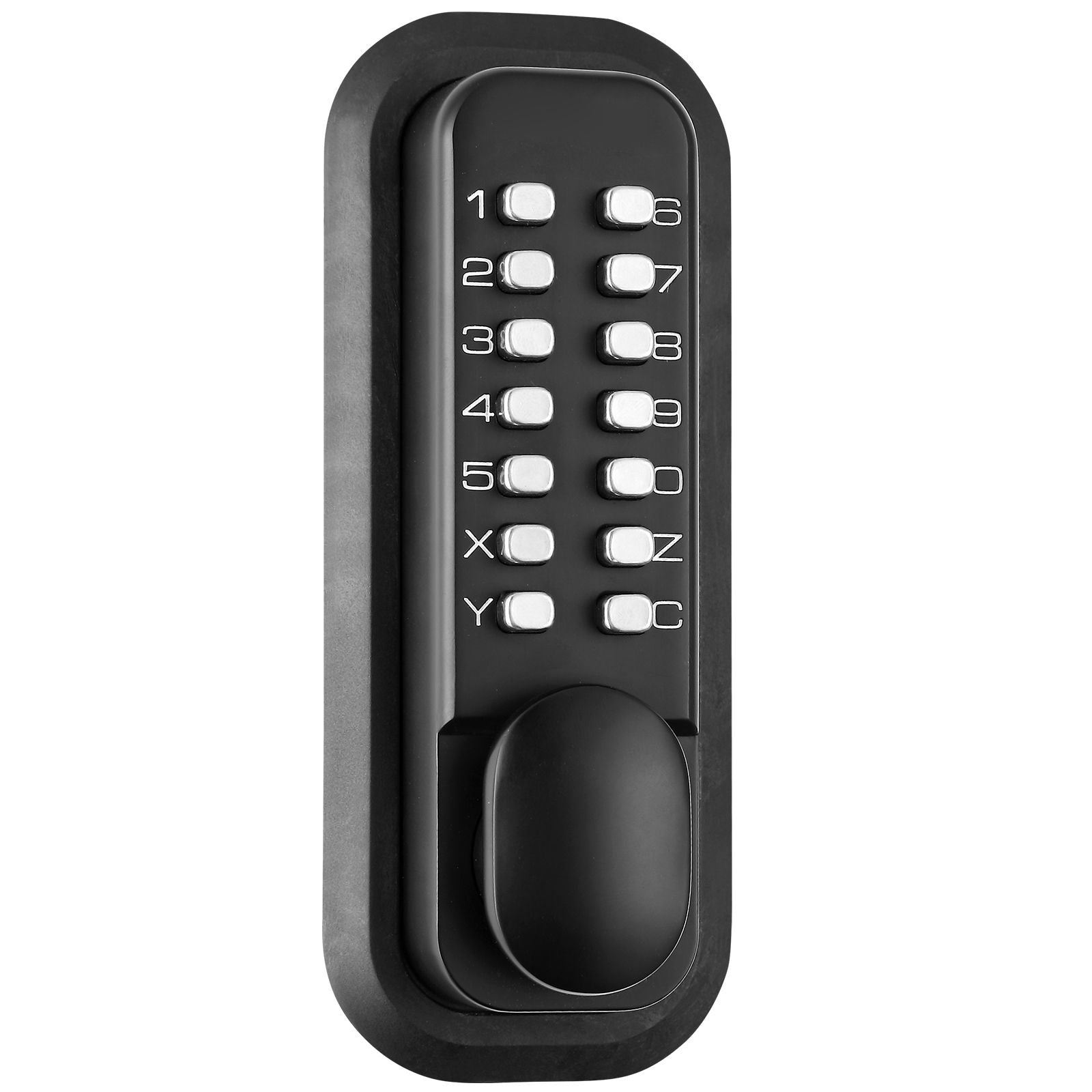 Mechanical Keyless Entry Door Lock, 14 Digit Keypad, Water-proof Zinc Alloy, Outdoor Gate Door Locks Set with Surface-mounted Latch, Keypad and Knob, Easy to Install, for Garden, Garage, Yard