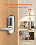 Mechanical Keyless Door Lock with Handle 14 Digit Combination Keypad