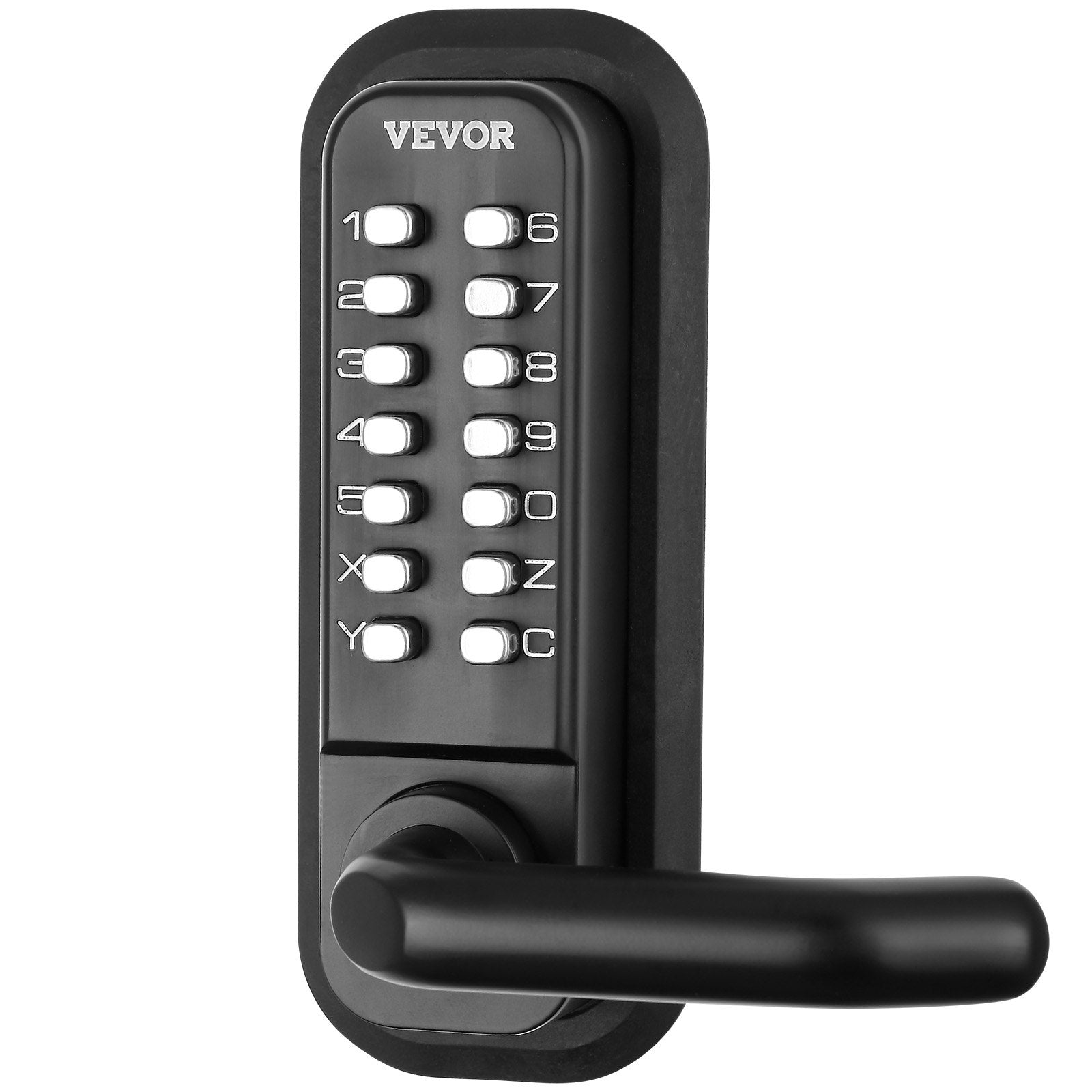 Mechanical Keyless Entry Door Lock 14 Digit Keypad and Handle Embedded
