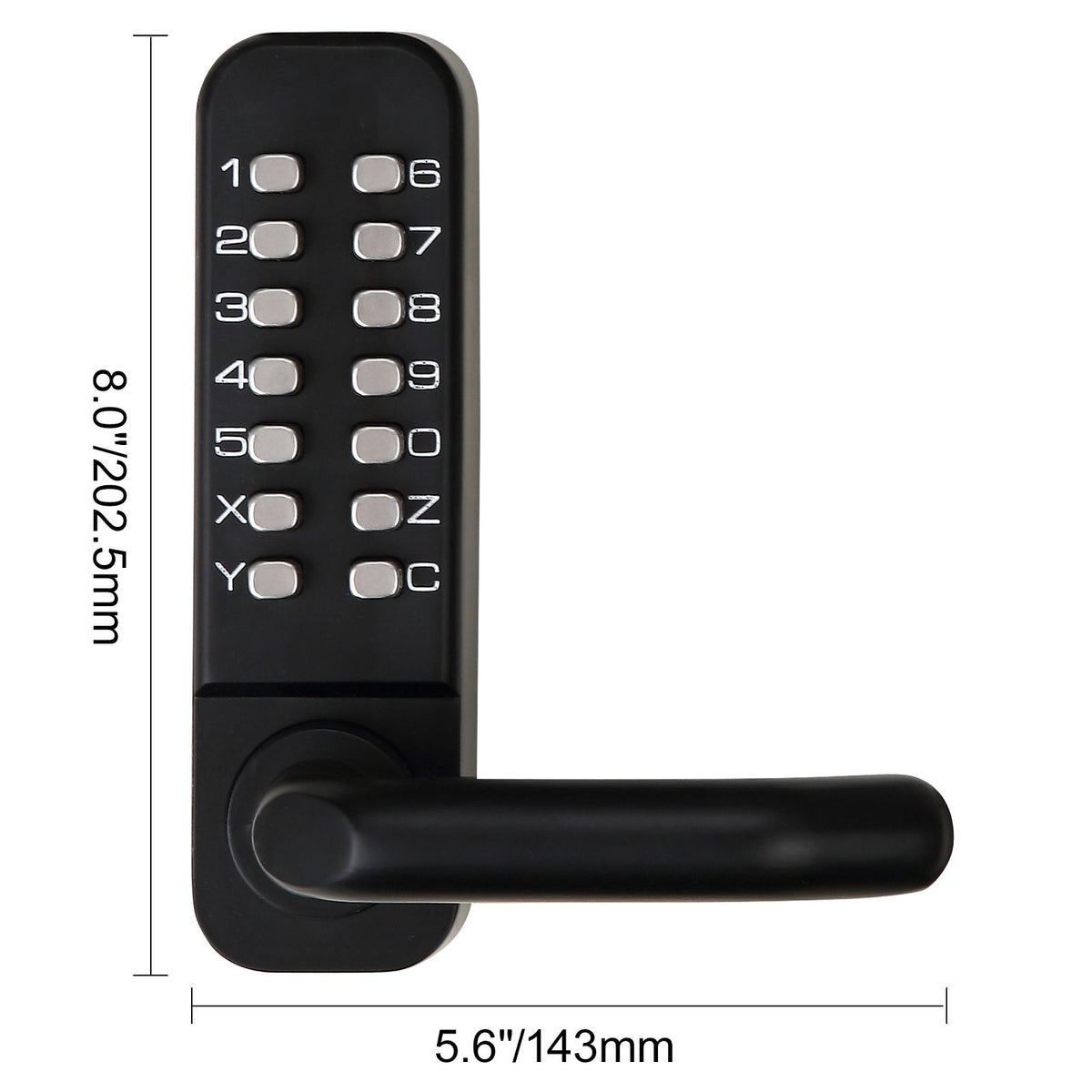 Mechanical Keyless Door Lock 14 Digit Keypad Zinc Alloy Outdoor Gate Lock