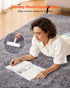 Indoor Plush Area Rugs, 2.74 x 3.66 m Plush Carpet, Area Rugs Furry with Long Plushs Pile, Thick & Durable High-Pile Rug for High-Traffic Areas, Non-Shedding & Non-Slip Backing, Blue-Gray
