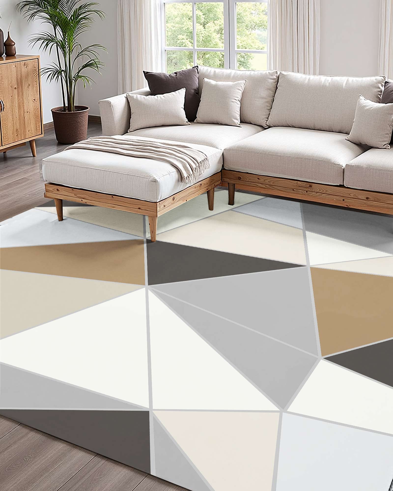 Area Rug, 1524x2133.6mm Large Washable Rug, Non-Slip Tear-Resistant Soft Carpet, Pet & Child Friendly Modern Area Rugs, Indoor Mat for Bedroom, Living Room, Kids Room, Entryway, Charcoal Gray