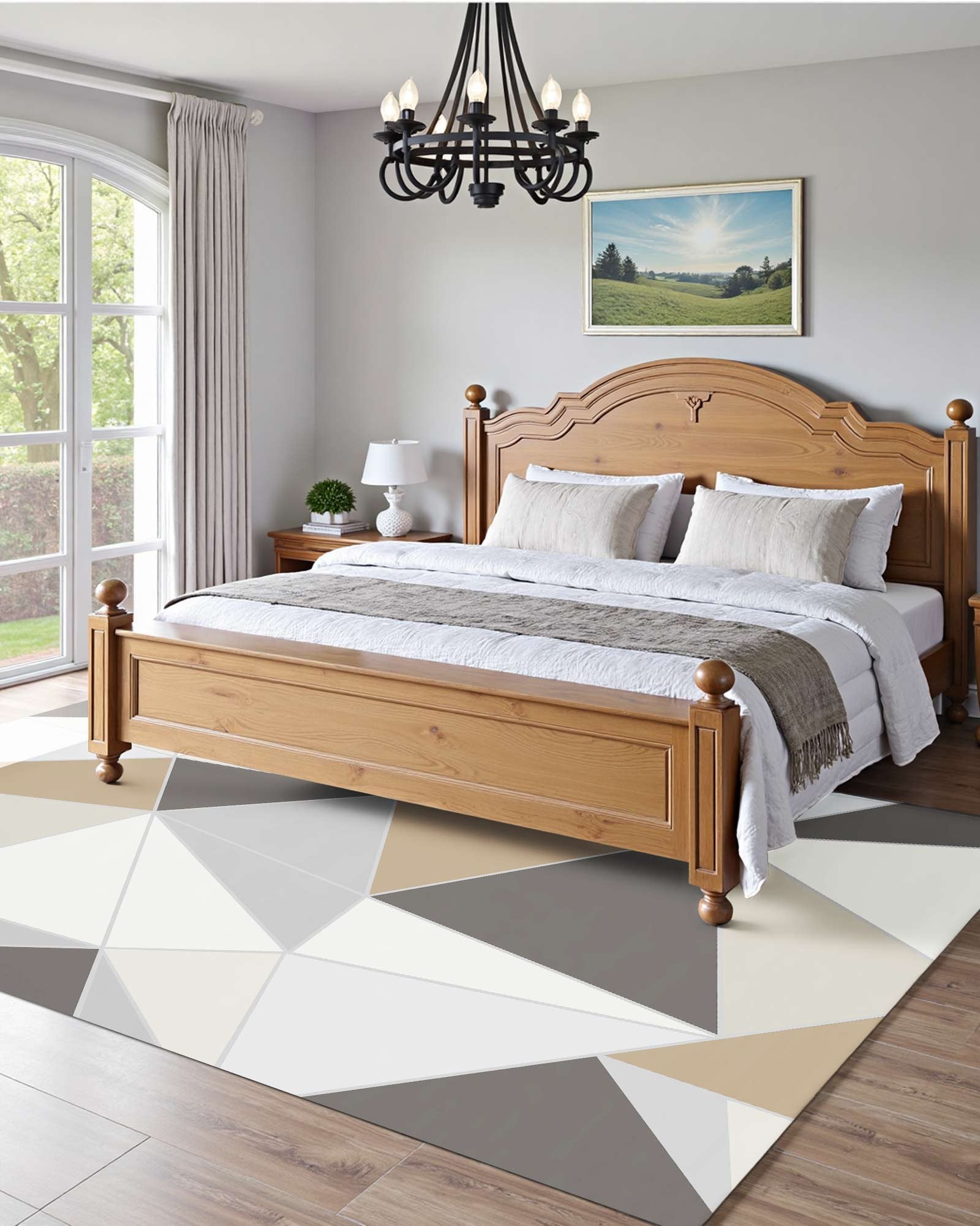 Area Rug, 1524x2133.6mm Large Washable Rug, Non-Slip Tear-Resistant Soft Carpet, Pet & Child Friendly Modern Area Rugs, Indoor Mat for Bedroom, Living Room, Kids Room, Entryway, Charcoal Gray