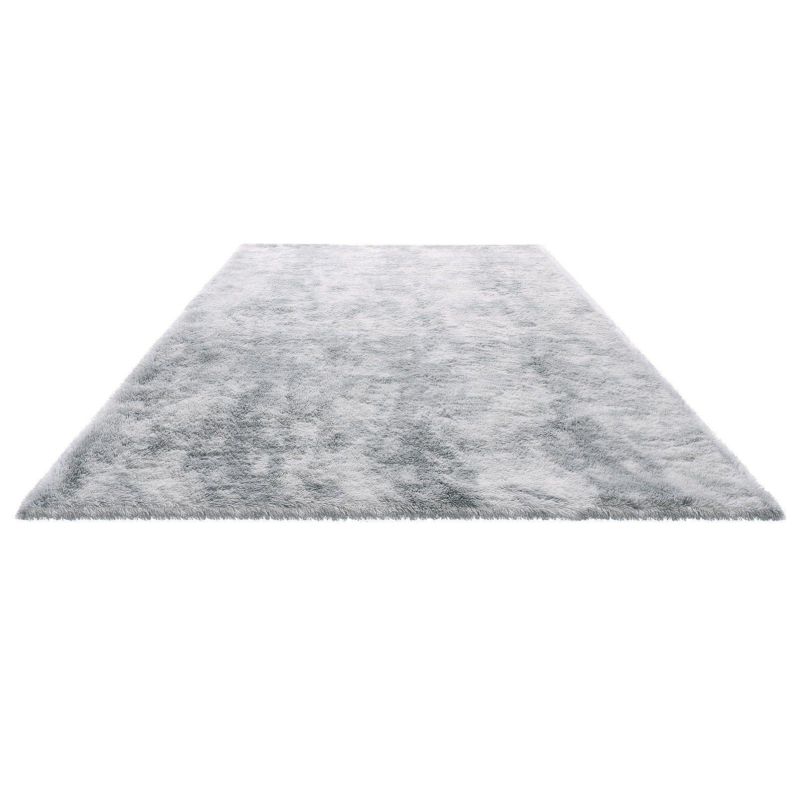 Indoor Plush Area Rugs, 1.83x2.74 m Soft Plush Carpet, FFurry Shag Area Rugs for Living Room, Bedroom, Modern Home Decor Aesthetic Long-Pile Rug, Non-Shedding, Slip-Resistant, Tie-Dye Light Gray