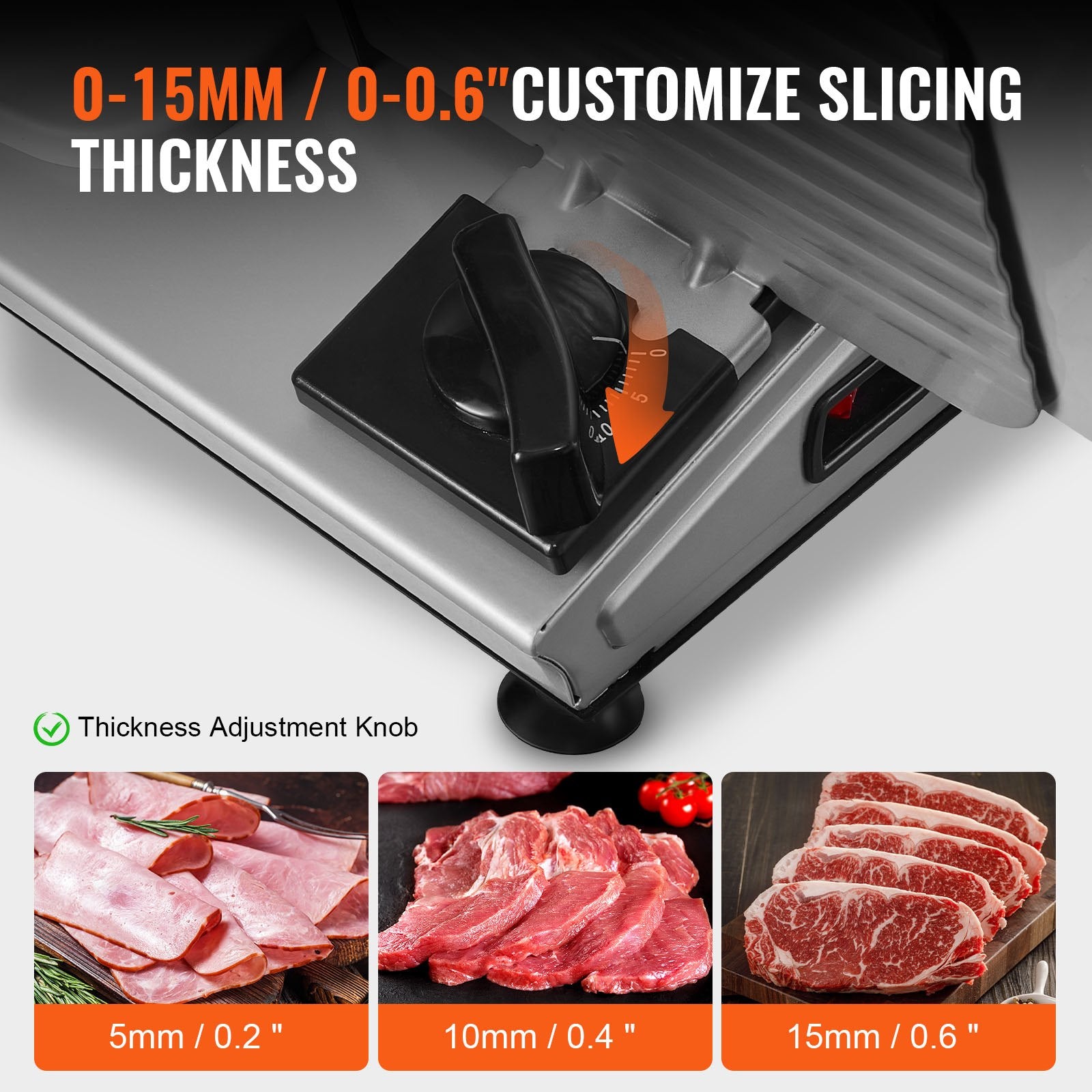 VEVOR Meat Slicer, 180W Electric Deli Food Slicer with 7.5
