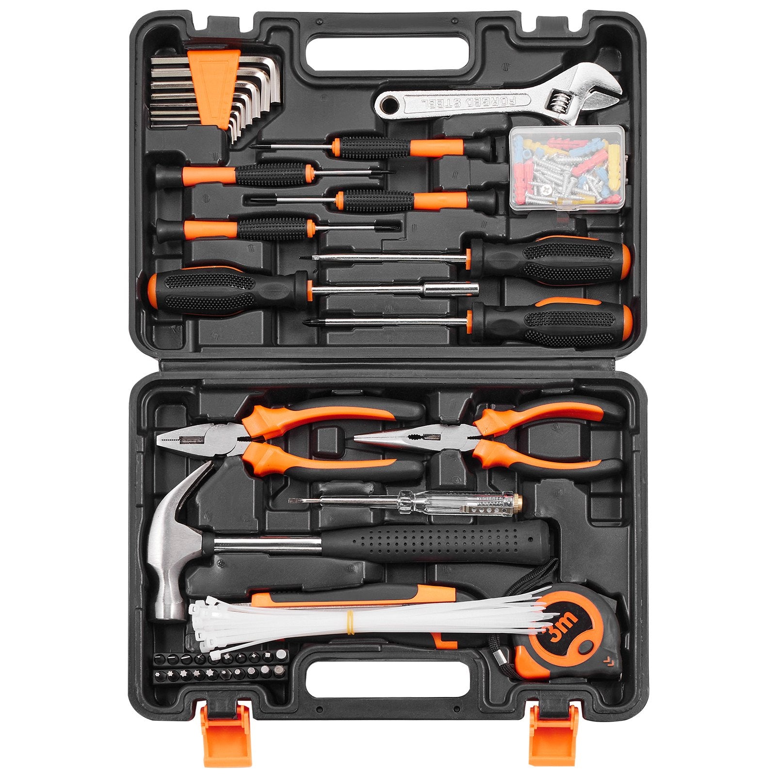 Tool Kit 132 Piece General Household Hand Tool Set with Portable Tool Case