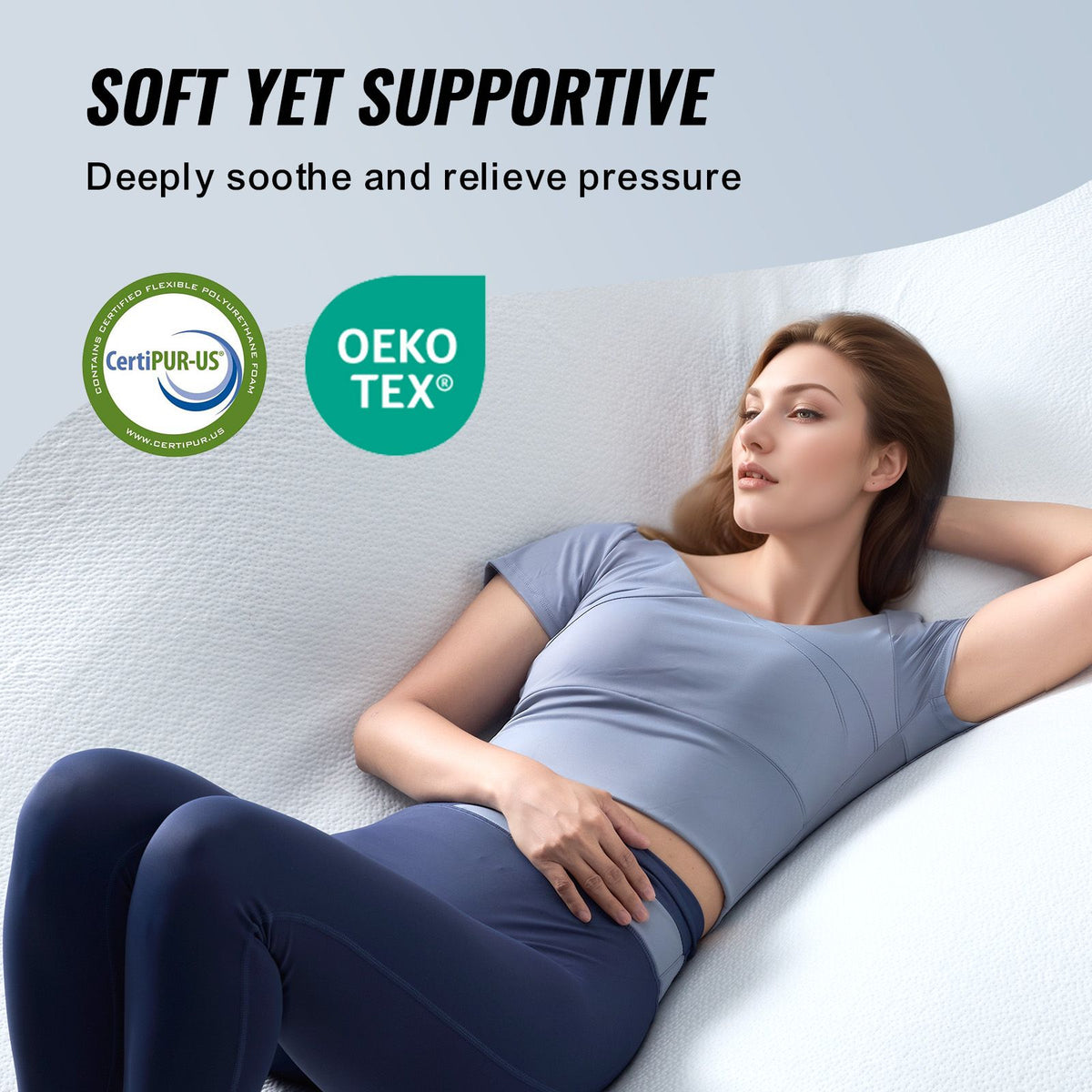 Queen Memory Foam Mattress Topper Detachable Washable 76.2mm Thick Pad