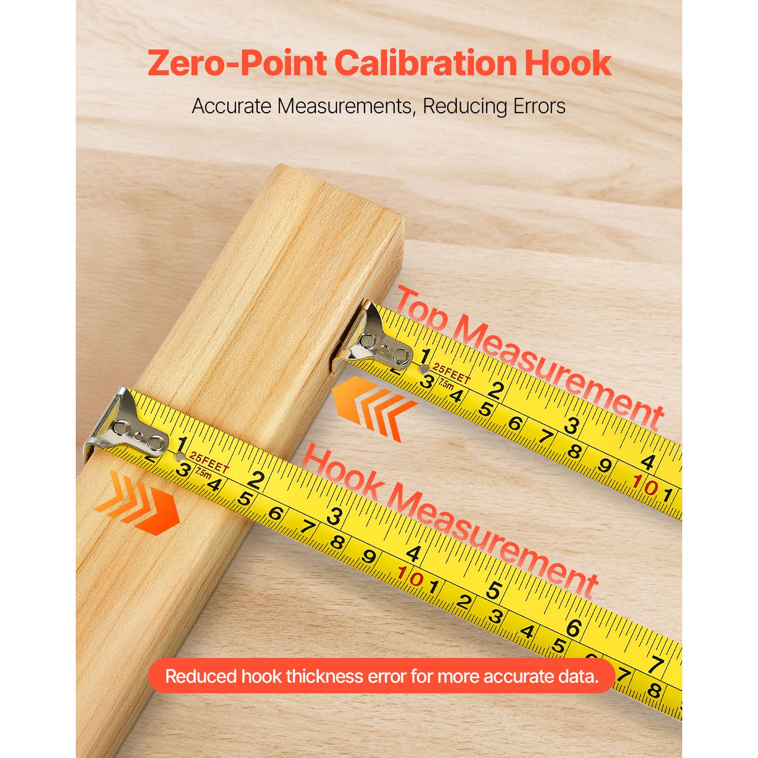 Tape Measure 7620mm Retractable Imperial Metric for Decoration