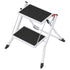 2 Step Folding Ladder Steel Step Stool 150kg Wide Anti Slip Platform