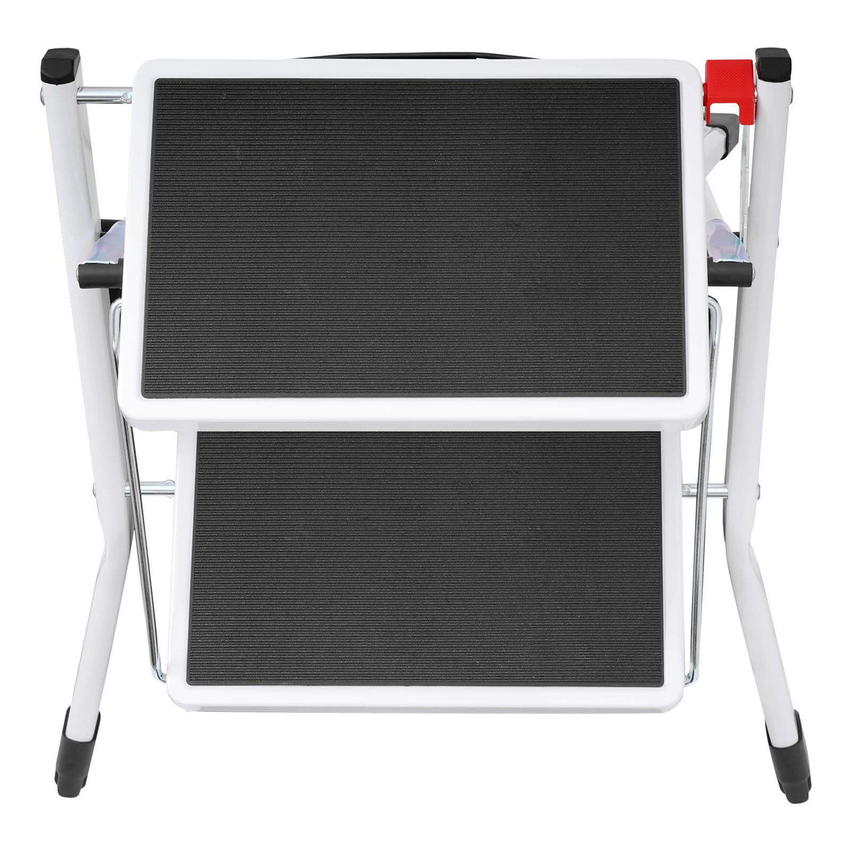 2 Step Folding Ladder Steel Step Stool 150kg Wide Anti Slip Platform