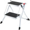 Step Ladder 2-Step 150kg Capacity, Ergonomic Folding Steel Step Stool with Wide Anti-Slip Pedal, Sturdy Step Stool for Adults Toddlers, Multi-Use for Household, Kitchen, Office, RVs