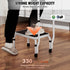 Adjustable 1 Step Stool with Handle 150kg Steel Non Slip Safety Ladder