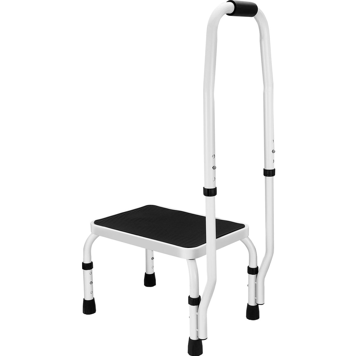 Adjustable 1 Step Stool with Handle 150kg Steel Non Slip Safety Ladder