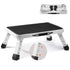 Step Stool 1-Step 150KG Capacity, Folding Steel Step Ladder 3 Adjustable Height, Portable Toddler Step Stools for Adults, Non-Slip Sturdy Step Ladders for Office, RVs, Pets, Bathrooms,Bedrooms