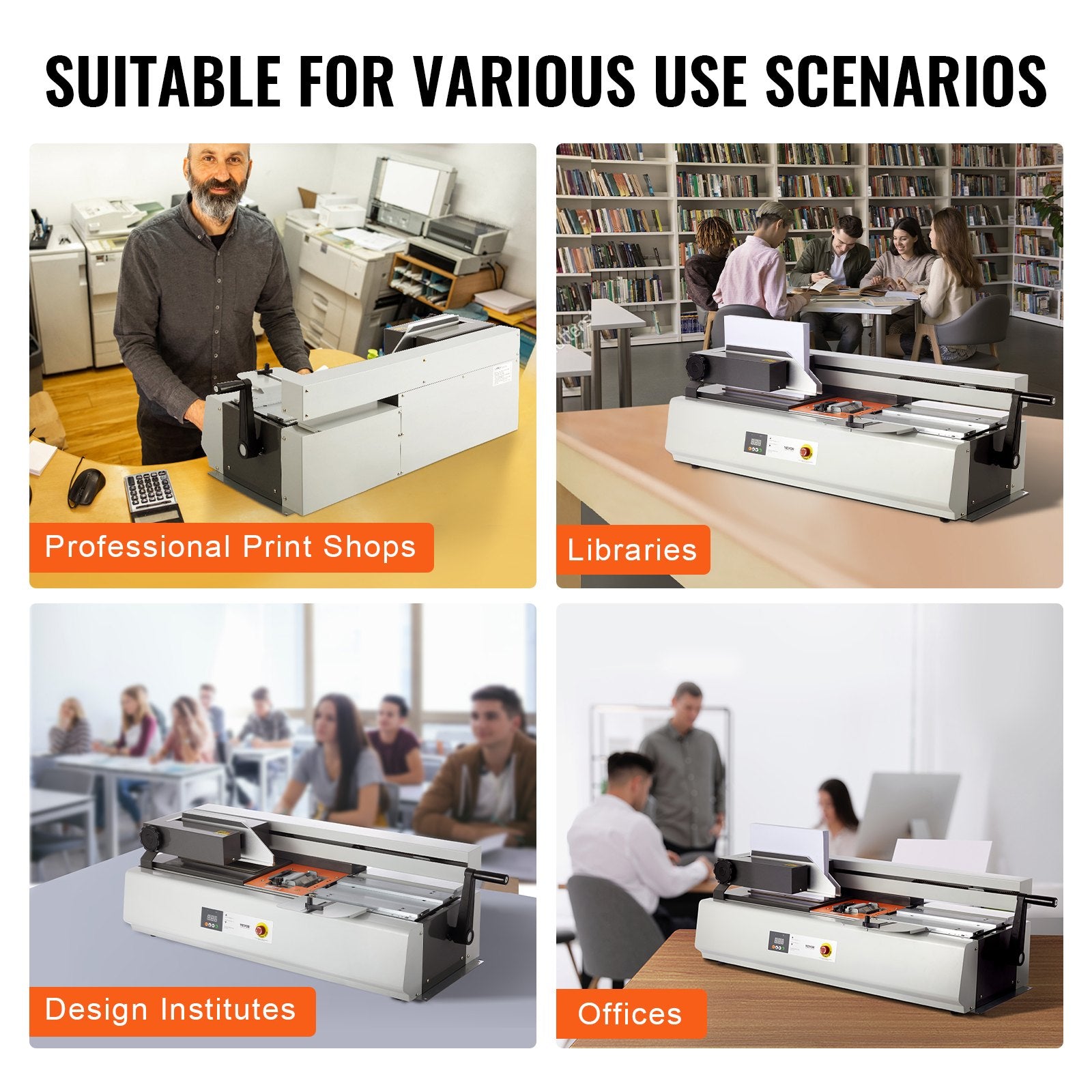 Thermal Binding Machine, 400 Sheets Capacity Hot Glue Binding Machine, Thermal Book Binder 40mm Binding Thickness A3(Short Edge)/A4/A5 Document