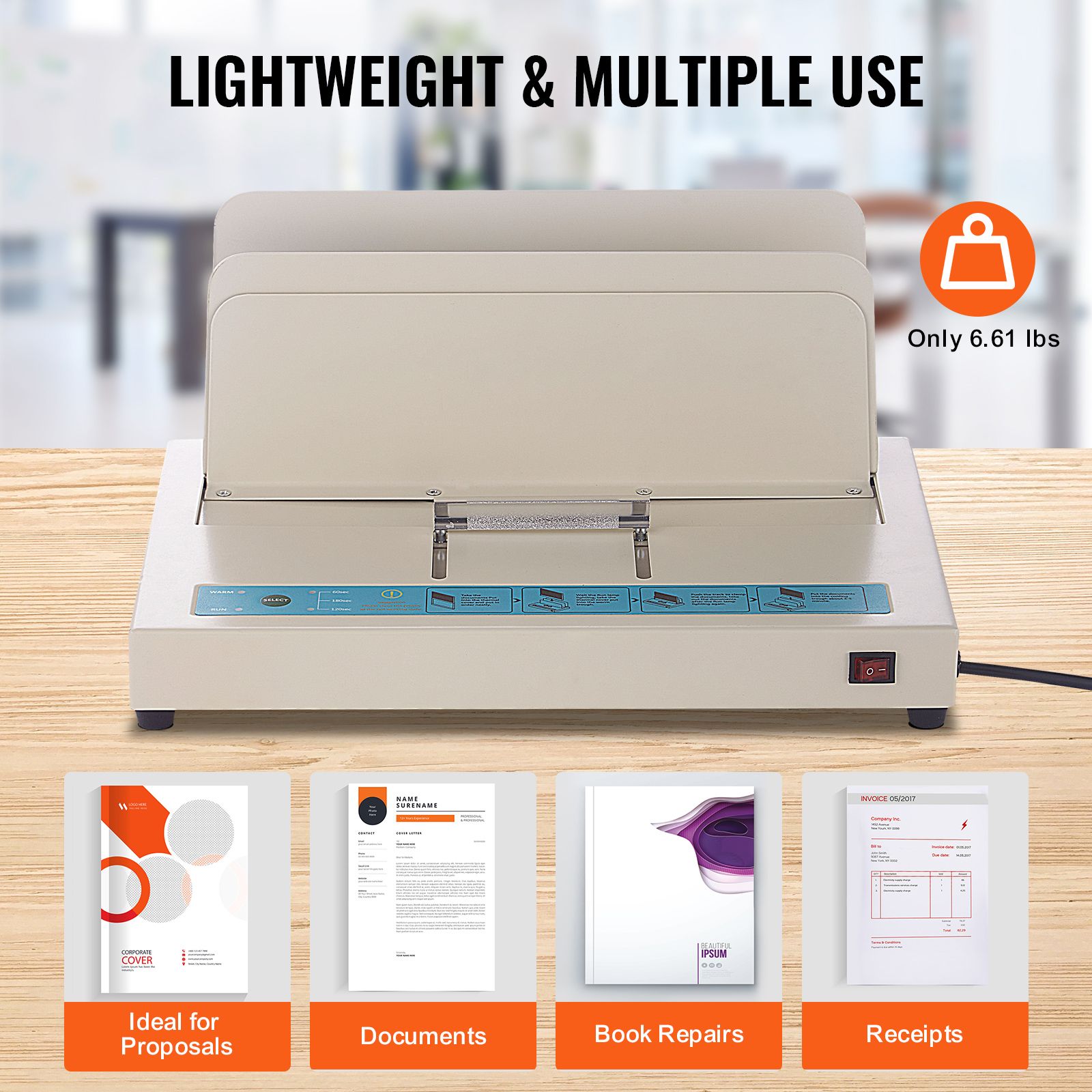 Thermal Binding Machine 500 Sheet A3 A4 A5 Book Binder 50mm Capacity
