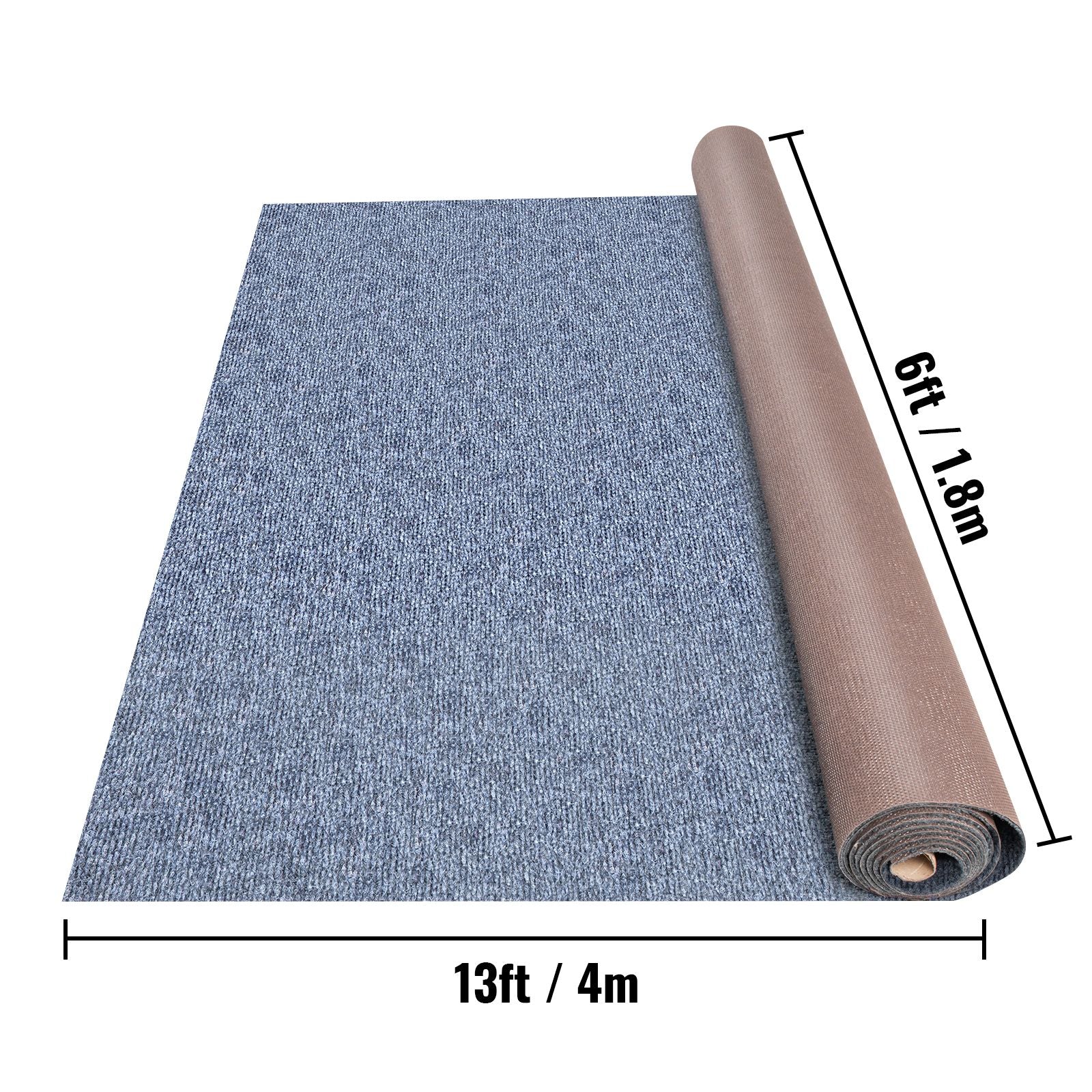 Marine Carpet 6x13ft Boat Area Rug Roll Cutpile In/Outdoor Patio Deck Gray, 1.8x4m