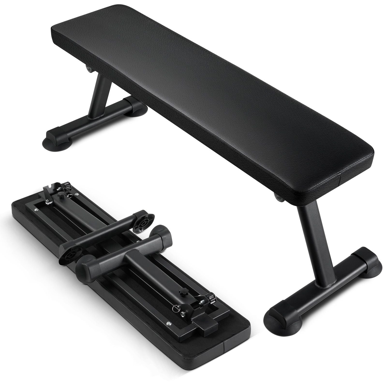 Flat Weight Bench, Foldable Strength Training Bench, Utility Workout Bench for Full Body Workout, 1000 LBS Press Bench for Home Gym Exercise, for Multi-Purpose Weight Training and Ab Exercises