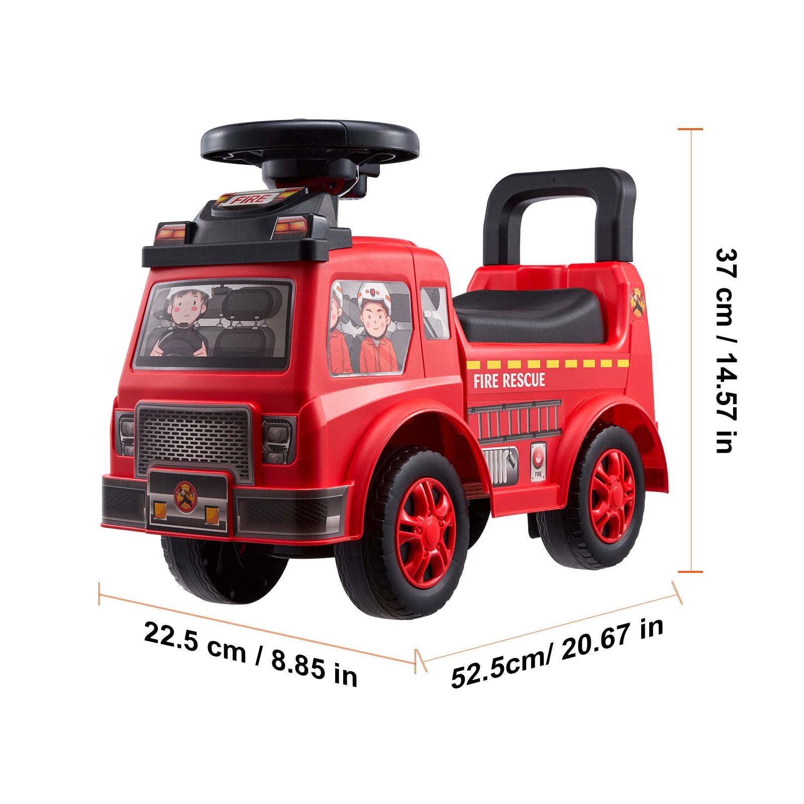 Toddler Ride On Push Car with Music Storage Red Ages 1-3 Years