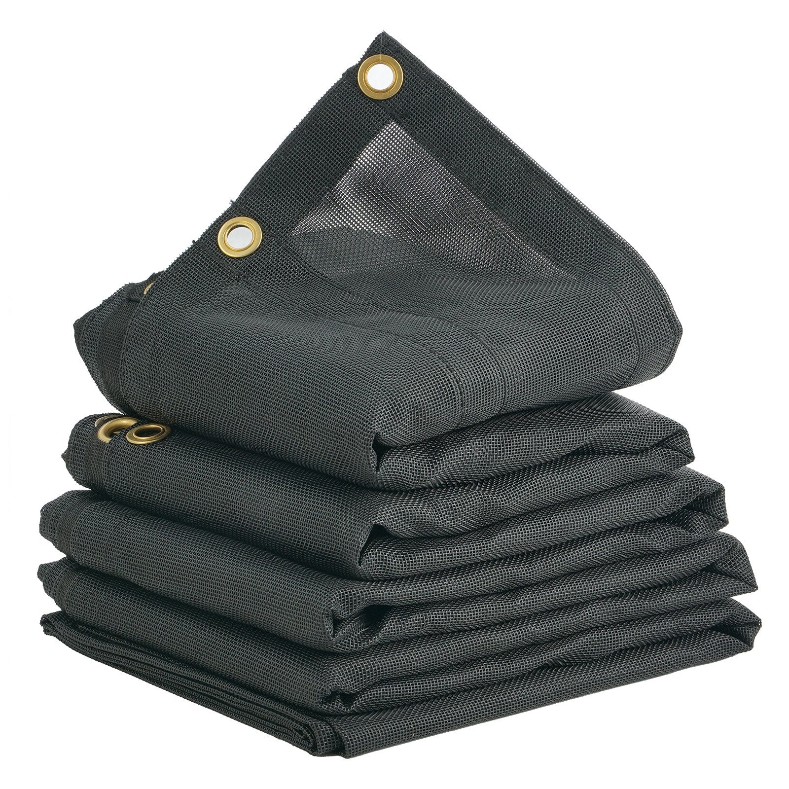 VEVOR Dump Truck Mesh Tarp, 5 x 14 ft, PVC Coated Black Heavy Duty Cover with 5.5