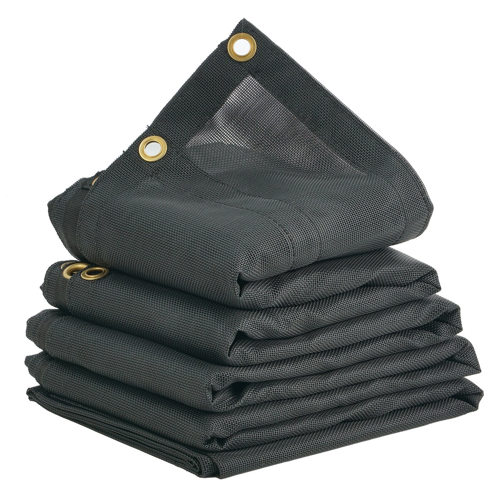 VEVOR Dump Truck Mesh Tarp, 5 x 14 ft, PVC Coated Black Heavy Duty Cover with 5.5