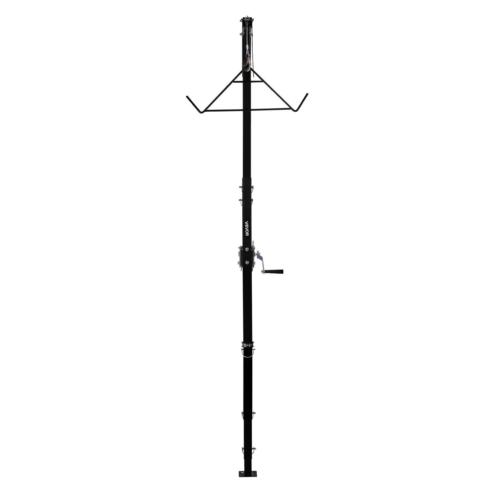 Truck Hitch Game Hoist, 500 lbs Load Capacity, Hunting Deer Hoist with 2-inch Receiver, 360-Degree Swivel Shaft & Adjustable Height, Includes Gambrel Winch for Skinning & Cleaning Game