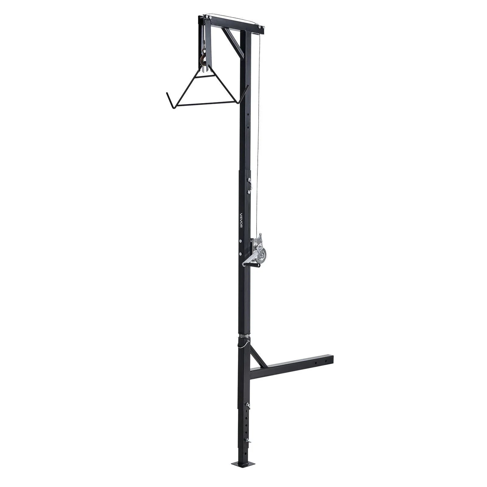 Truck Hitch Game Hoist, 500 lbs Load Capacity, Hunting Deer Hoist with 2-inch Receiver, 360-Degree Swivel Shaft & Adjustable Height, Includes Gambrel Winch for Skinning & Cleaning Game