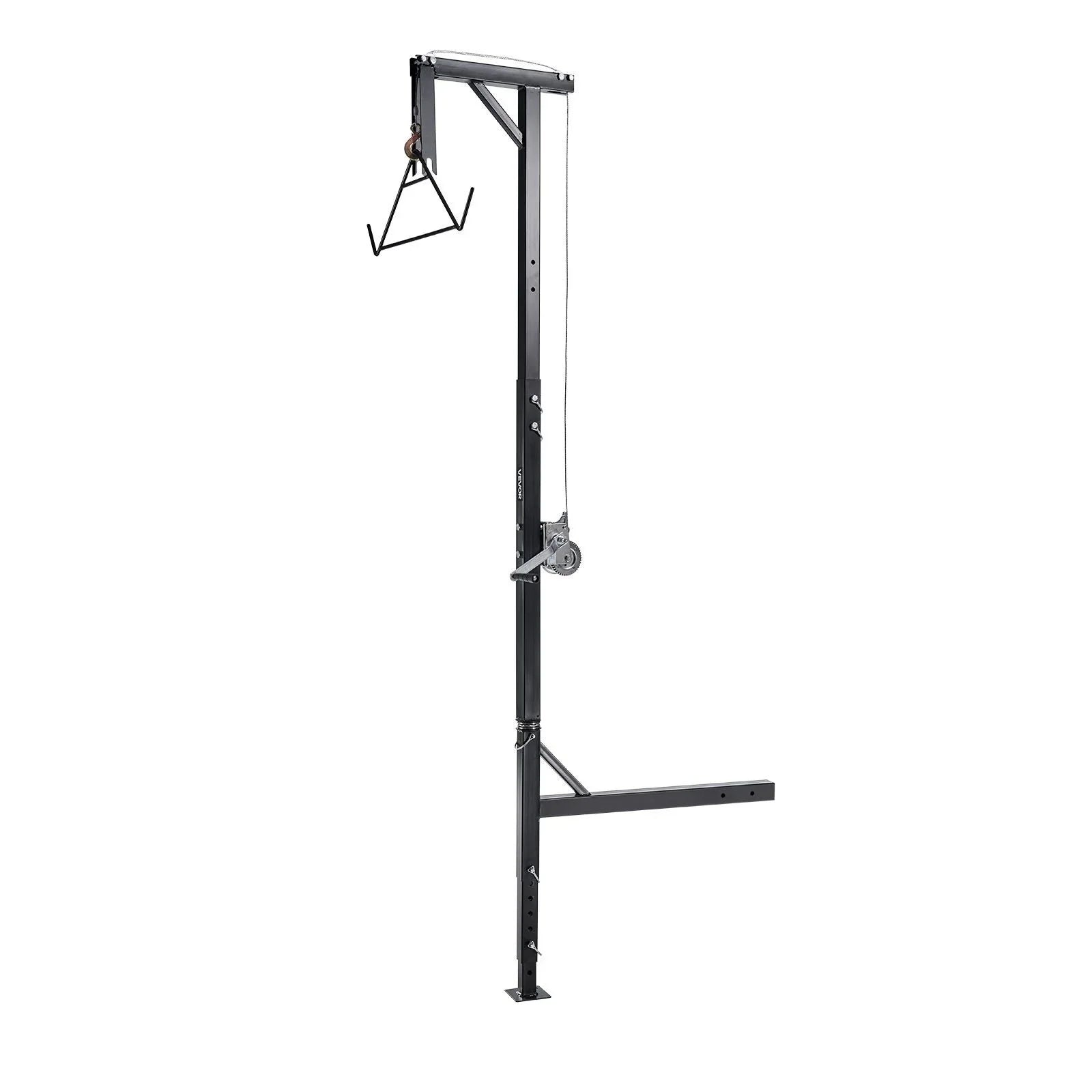 Truck Hitch Game Hoist, 500 lbs Load Capacity, Hunting Deer Hoist with 2-inch Receiver, 360-Degree Swivel Shaft & Adjustable Height, Includes Gambrel Winch for Skinning & Cleaning Game