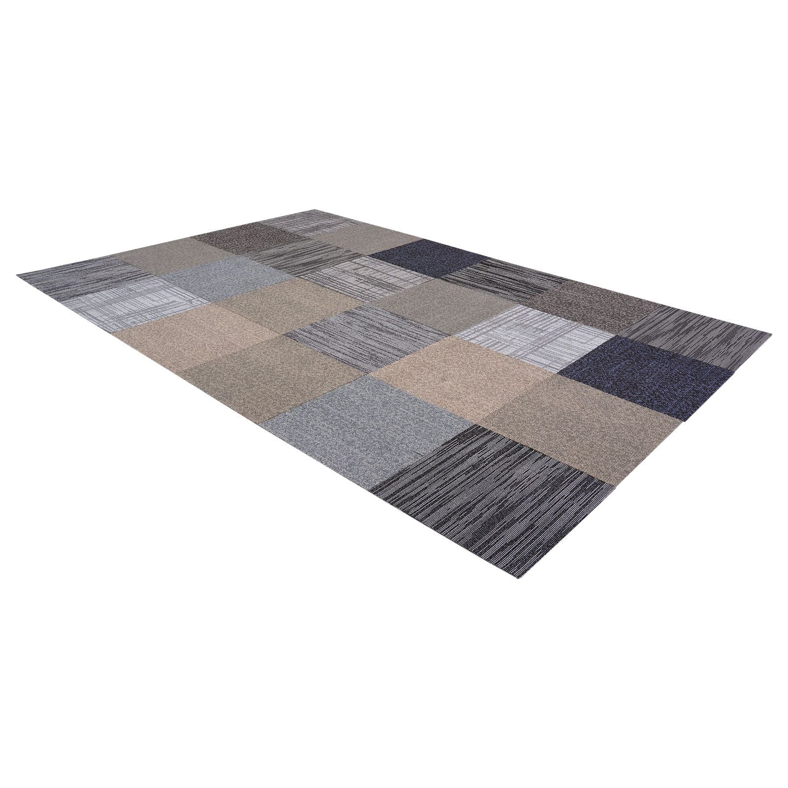 24 Pack Carpet Tiles 508x508mm Modular Floor Squares 6.2m² Multicolor