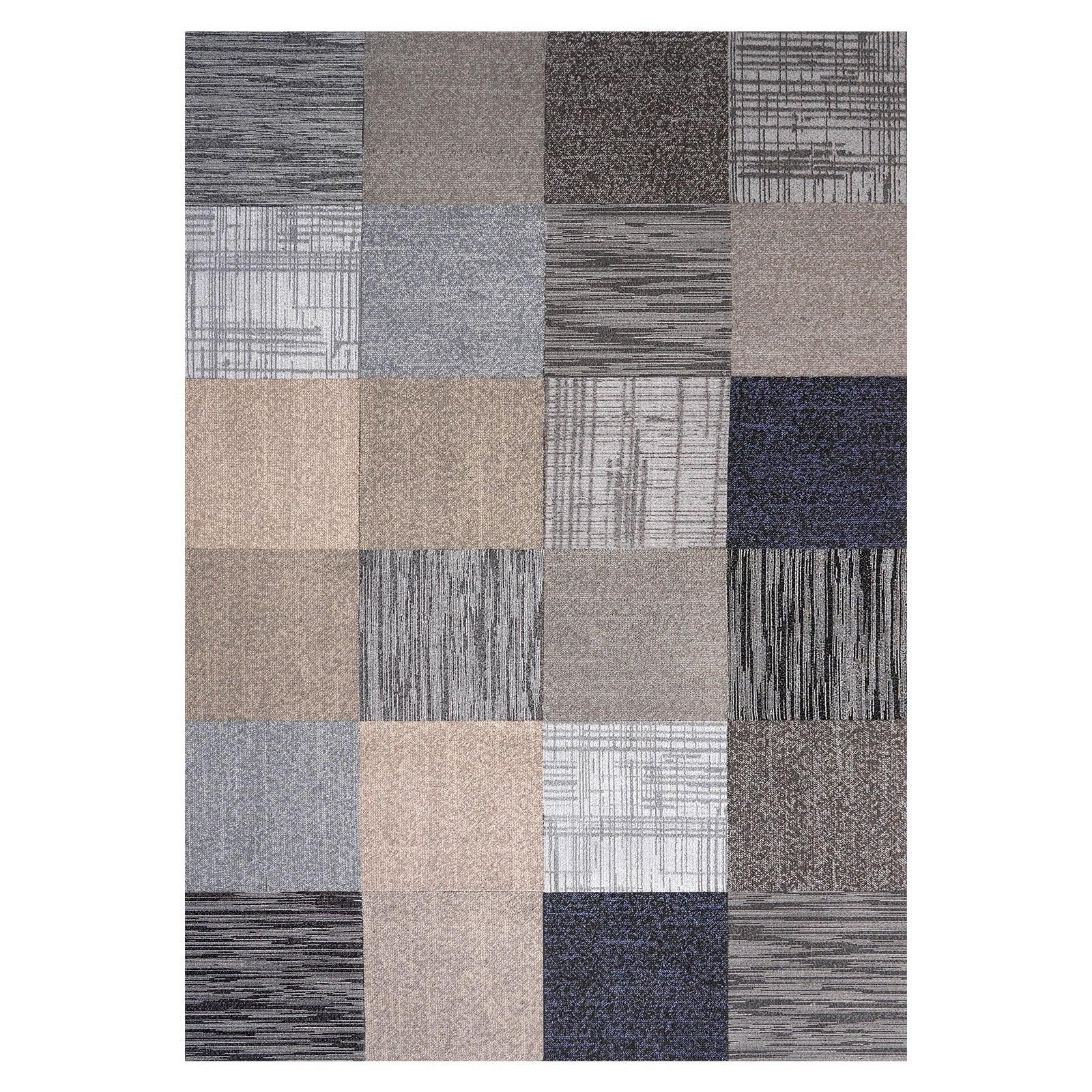 Carpet Tiles Reusable 508 x 508 mm, 24 PCS Modular Carpet Square Rug, Commercial Floor Soft Padded for Seamless Cover 6.2㎡, Easy DIY Replacement for Living Room Bedroom Office Indoor, Multicolor