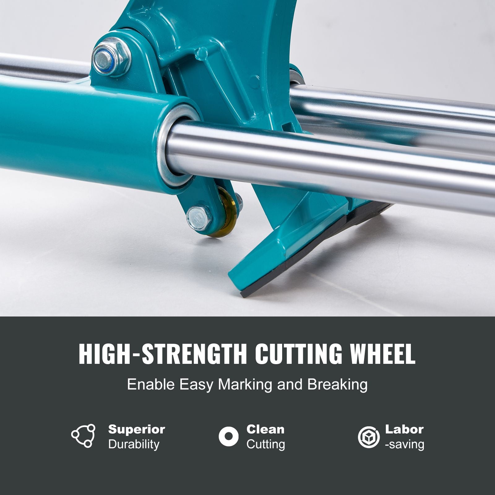 Manual Tile Cutter, 1200mm, Porcelain Ceramic Tile Cutter with Tungsten Carbide Cutting Wheel, Infrared Positioning, Anti-Skid Feet, Double Rails for professional installers or beginners