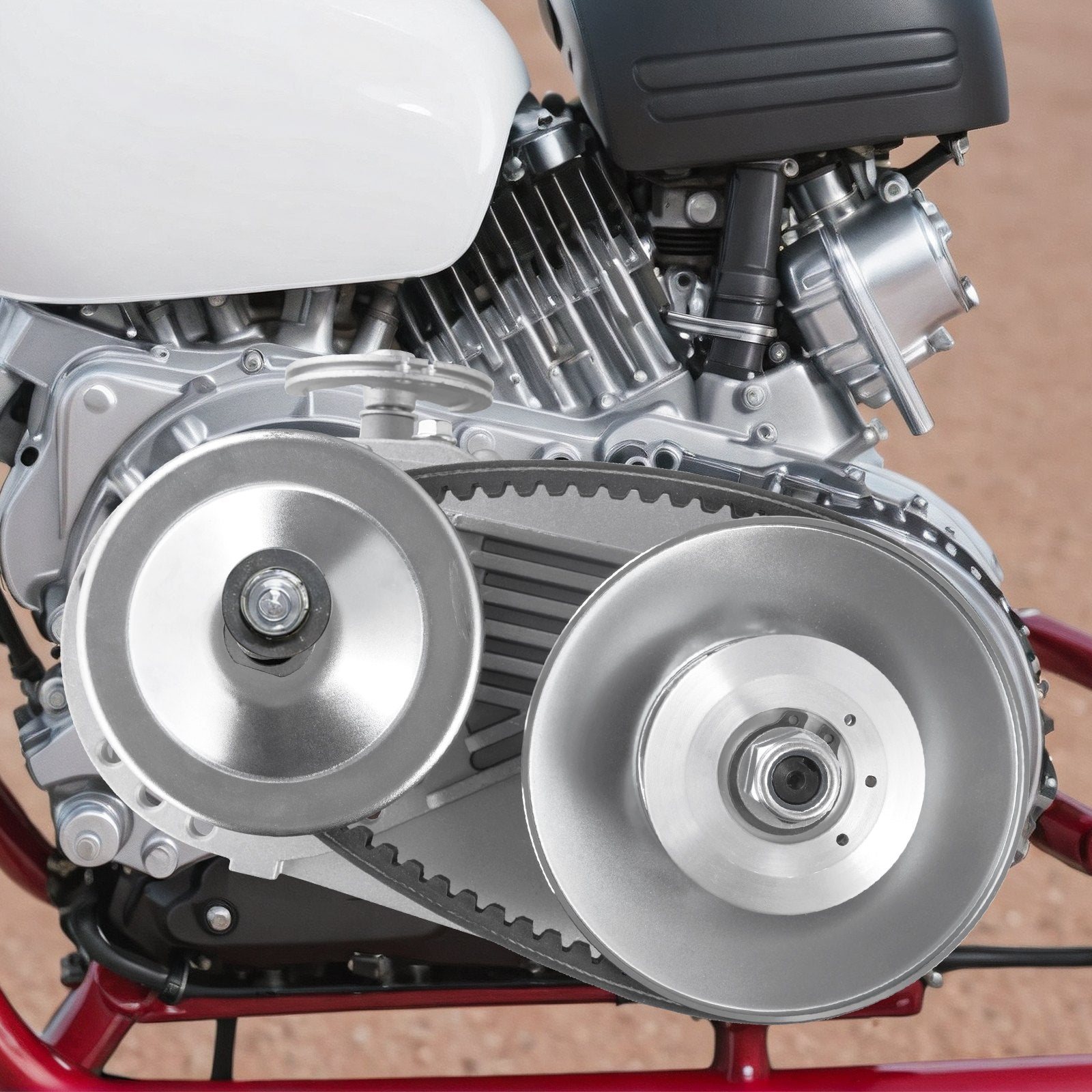 Drive Clutch, 2-8HP Engine, 2000 RPM High-Strength Drive Clutch with Asymmetric Designed Wheels & Robust Rubber Belt, Sturdy & Durable Clutch with Full Accessories, Fit for Various Engines