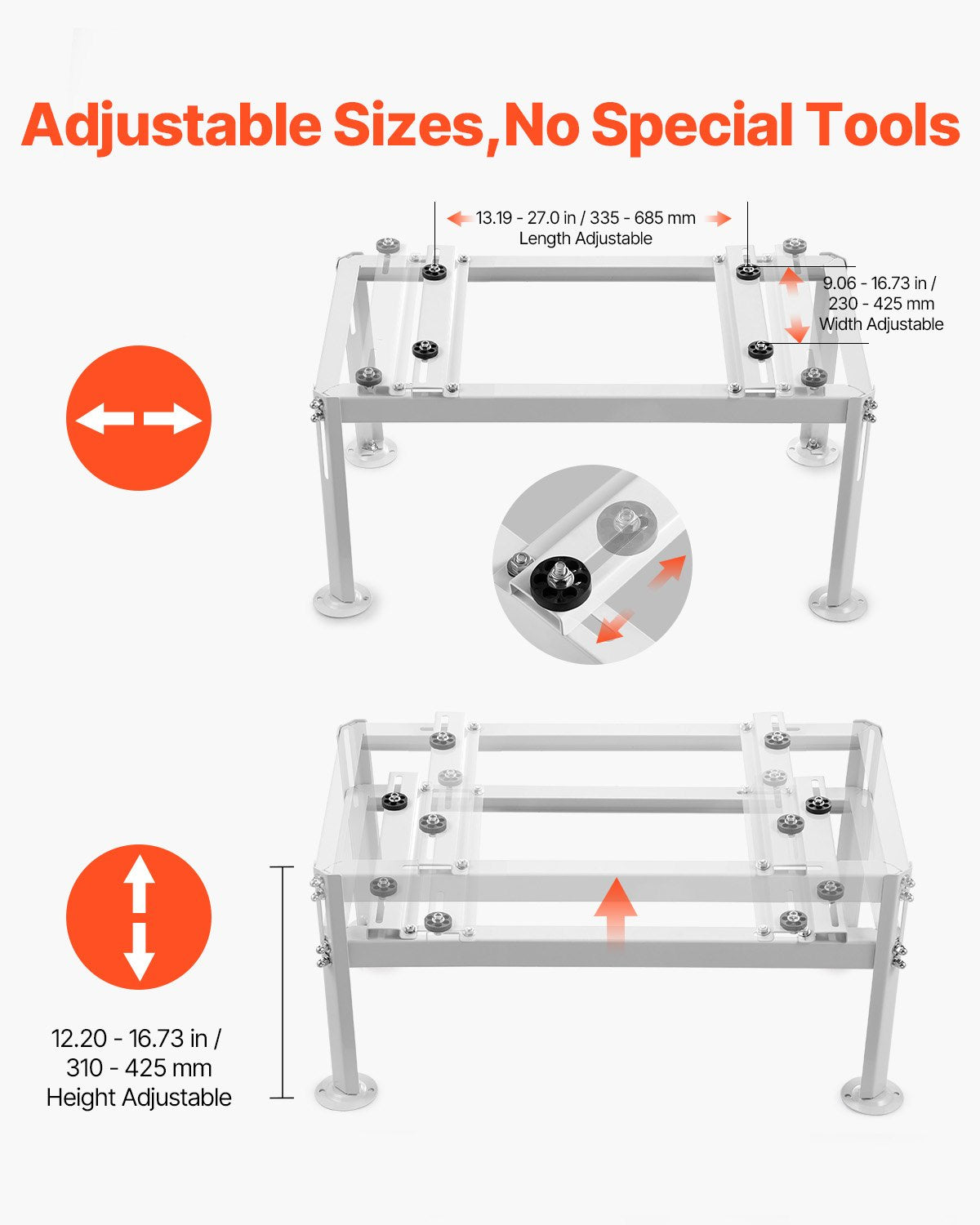 Mini Split Ground Stand Adjustable for 9000-24000 BTU 200kg Load