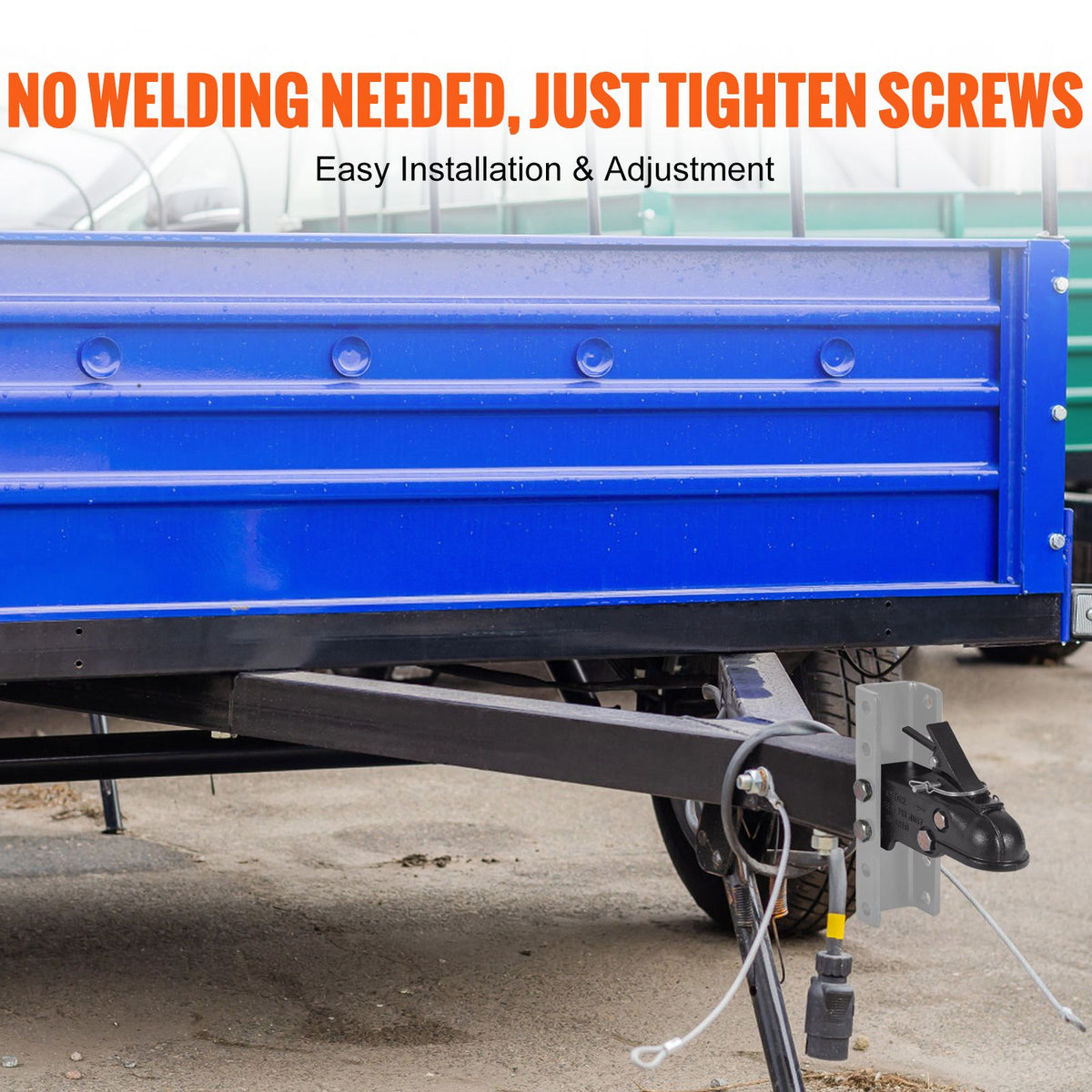 15000lb Adjustable Trailer Coupler 2-5/16in Heavy Duty Channel Mount Hitch