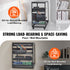 20U Open Frame Server Rack, 15''-40'' Adjustable Depth, Free Standing or Wall Mount Network Server Rack, 4 Post AV Rack with Casters, Holds All Your Networking IT Equipment AV Gear Router Modem