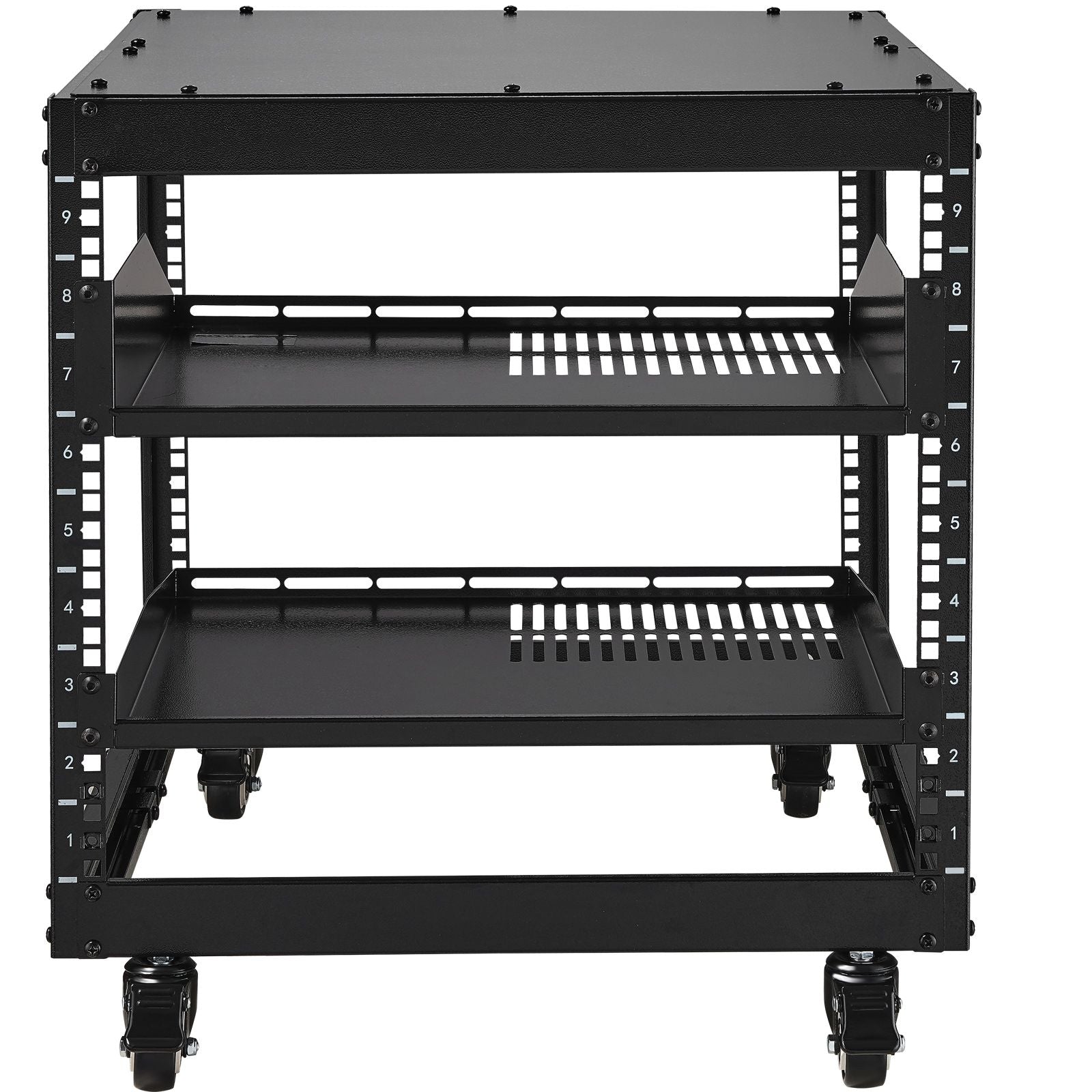 9U Open Frame Server Rack Adjustable Depth 4 Post Network Equipment Rack