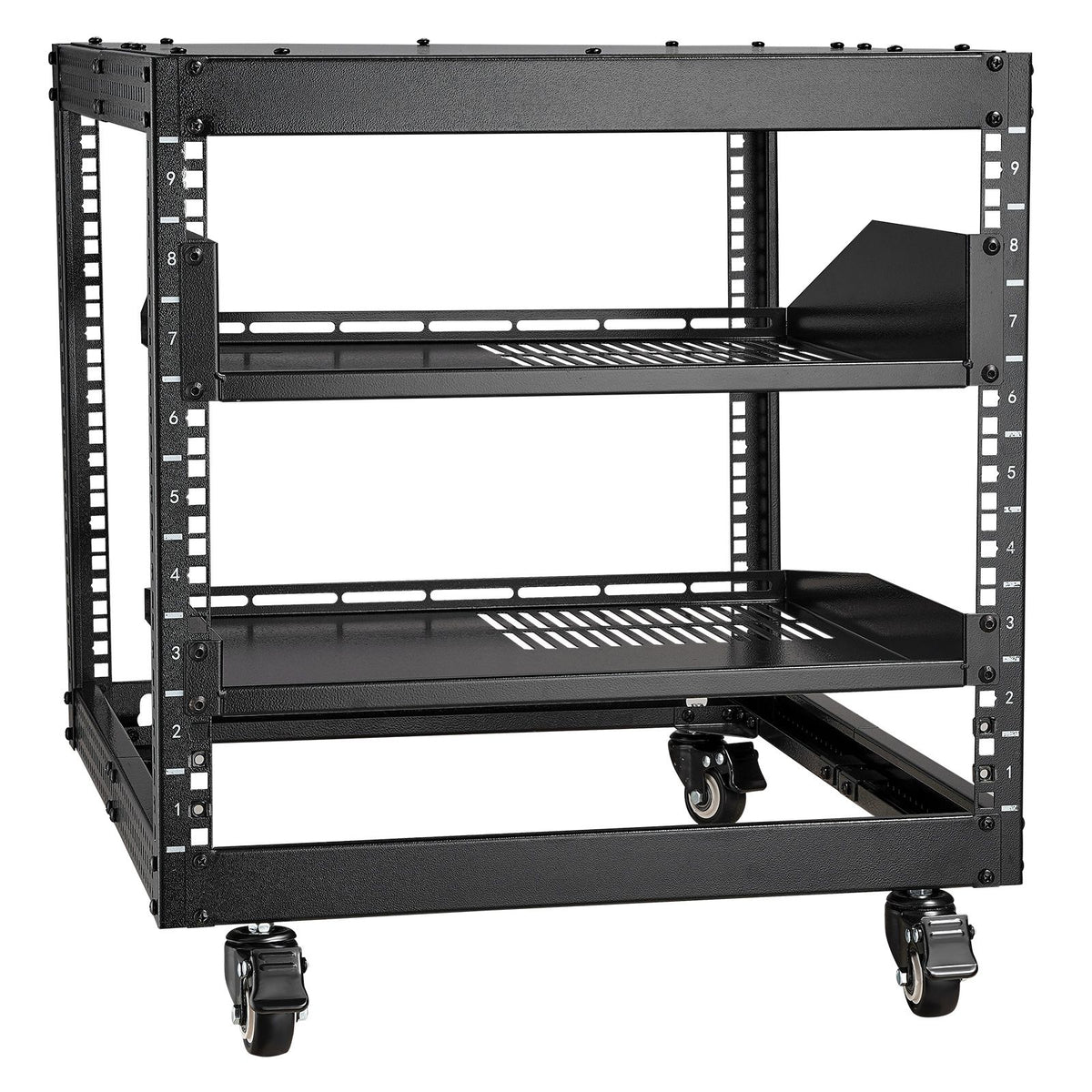 9U Open Frame Server Rack Adjustable Depth 4 Post Network Equipment Rack